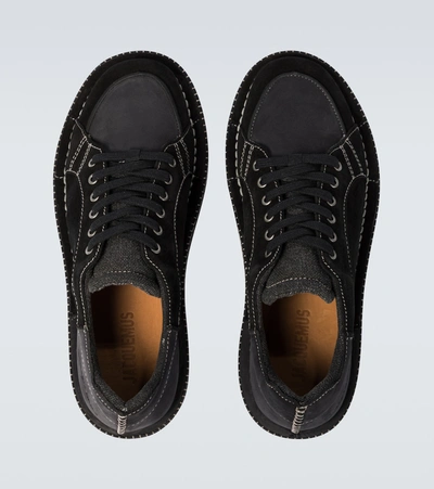 Shop Jacquemus Les Chaussures Blé Paneled Sneakers In Black