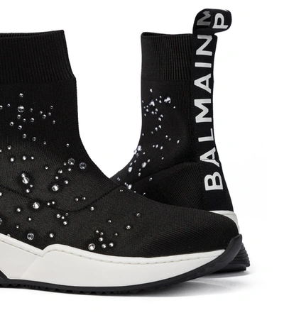 Shop Balmain Sock Sneakers In Black
