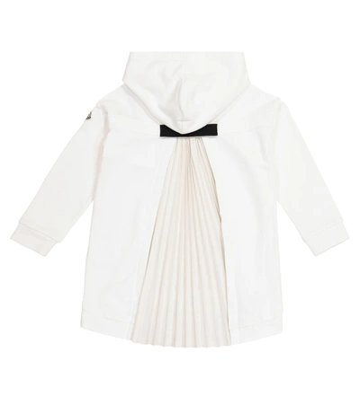 Shop Moncler Hoodie Cotton Jersey Dress In White