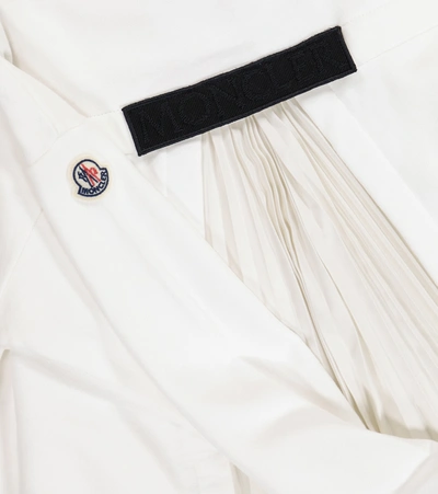 Shop Moncler Hoodie Cotton Jersey Dress In White