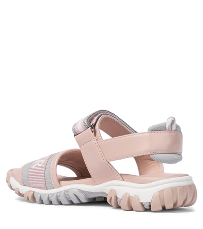 Shop Moncler Enfant Sunset Leather Sandals In Pink