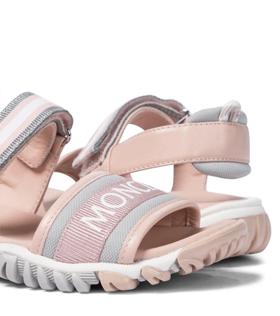 Shop Moncler Enfant Sunset Leather Sandals In Pink