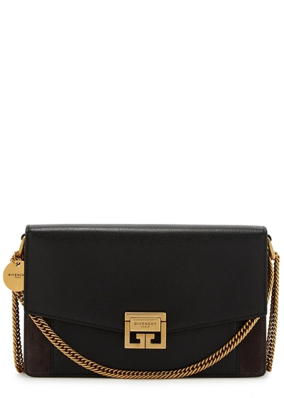 Shop Givenchy Gv3 Black Leather Wallet-on-chain