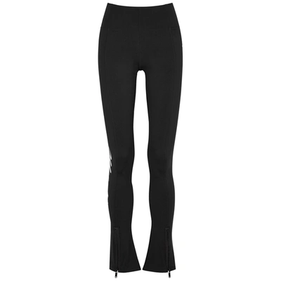 Shop Off-white Black Logo-print Leggings In Black And White
