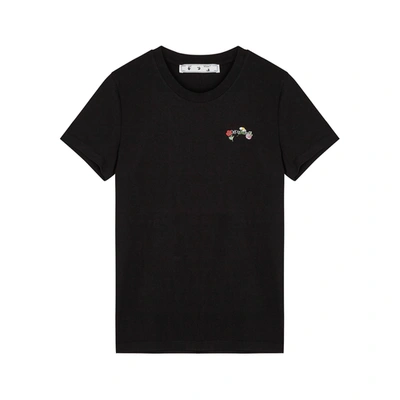 Shop Off-white Arrows Printed Cotton T-shirt In Black