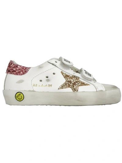Shop Golden Goose Old School Leather Sneaker In White / Gold