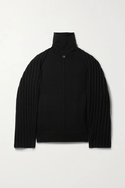Shop Peter Do Grace Convertible Wool-blend Sweater In Black