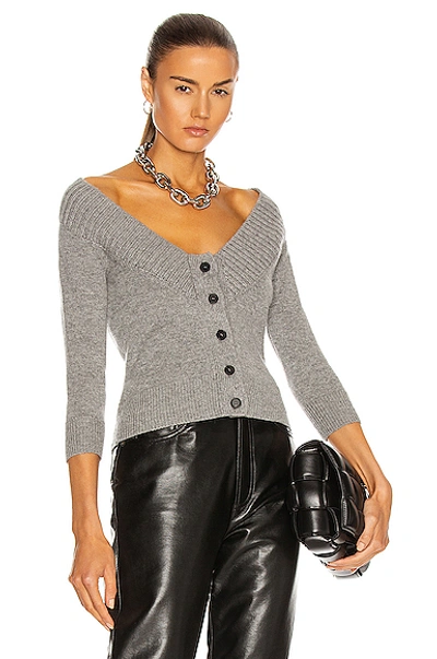 Shop Alexander Mcqueen Long Sleeve Cardigan In Grey Melange