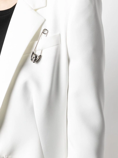 Shop Philipp Plein Decorative-pin Blazer In White