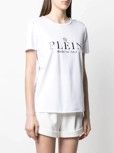 Philipp Plein Logo Embroidery T-shirt With Buttons In White
