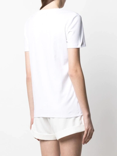 Philipp Plein Logo Embroidery T-shirt With Buttons In White