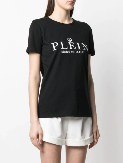 Shop Philipp Plein Logo-print T-shirt In Black