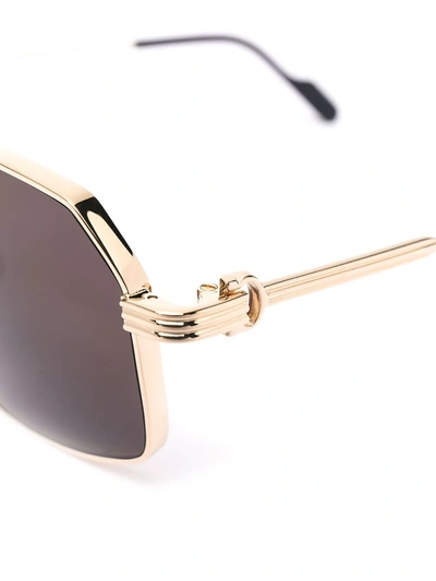 Shop Cartier C De  Navigator-frame Sunglasses In Gold