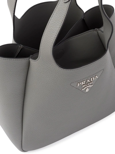 Shop Prada Dynamique Tote Bag In Grey