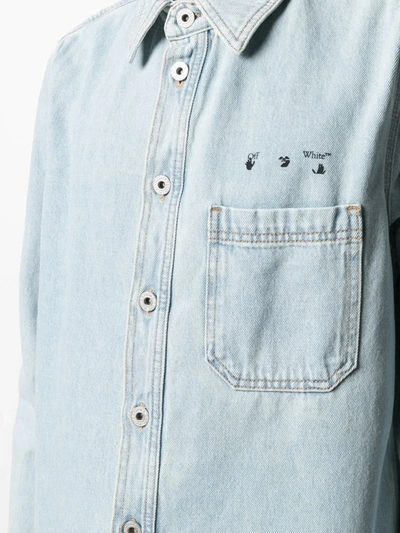 Shop Off-white Arrows Motif Denim Shirt In Blue