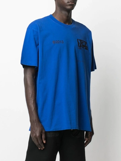 Shop Off-white Logo-print Arrows-motif T-shirt In Blue