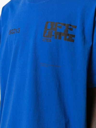 Shop Off-white Logo-print Arrows-motif T-shirt In Blue