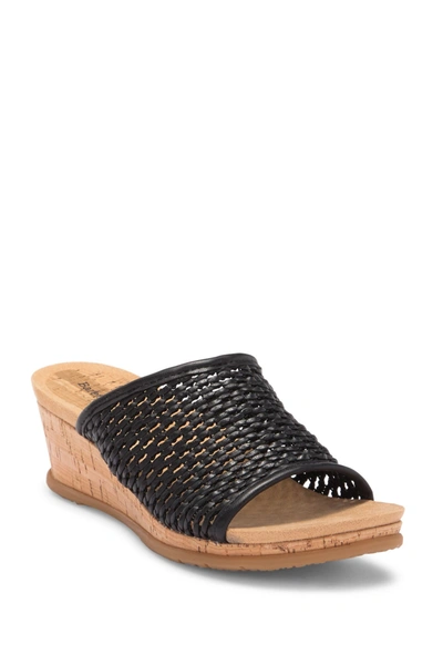 Shop Baretraps Flossy Woven Wedge Sandal In Black