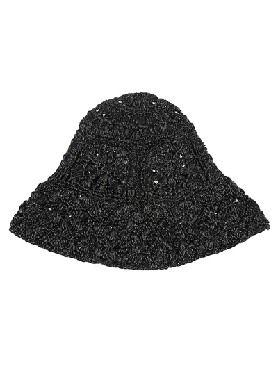 Shop Philosophy Di Lorenzo Serafini Floral Woven Hat In Black