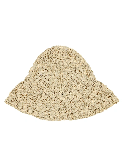 Shop Philosophy Di Lorenzo Serafini Floral Woven Hat In Ivory