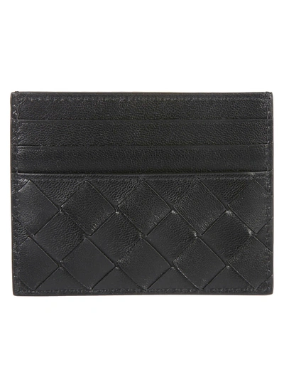 Shop Bottega Veneta Weaved Card Holder In Black