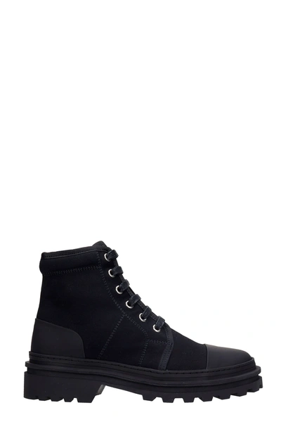 Shop Apc Faustine Combat Boots In Black Canvas