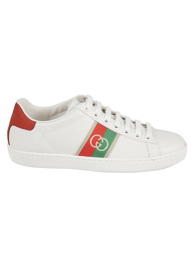 Shop Gucci Side Logo Detail Sneakers In White