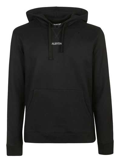 Shop Valentino Classic Logo Hoodie In Black/white