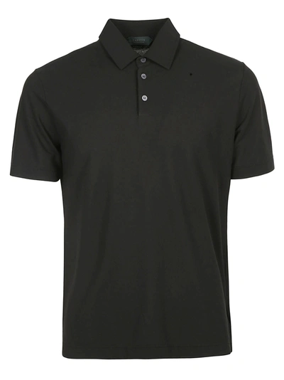 Shop Incotex Plain Classic Polo Shirt In Black