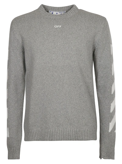 Shop Off-white Arrow Crewneck High Rise Sweatshirt In White/grey