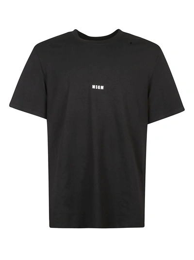 Shop Msgm Centre Logo T-shirt In Black