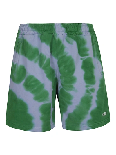 Shop Msgm Logo Bermuda Shorts In Green