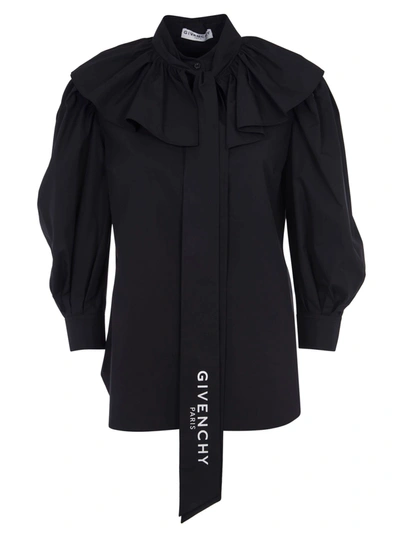Shop Givenchy Logo Detail Blouse In Black