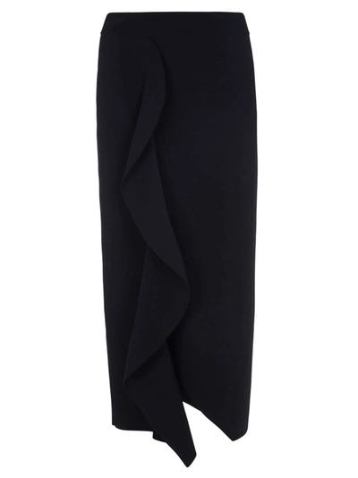 Shop Alexander Mcqueen Straight Long Skirt In Black