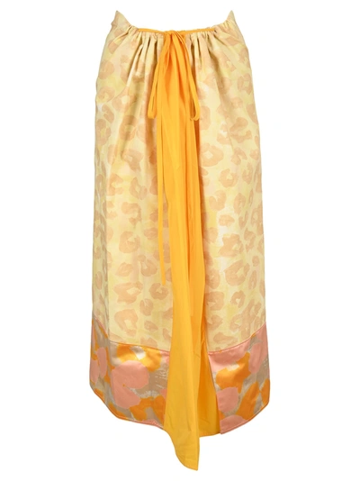 Shop Marni Leopard-print Skirt In Light Camel Rose