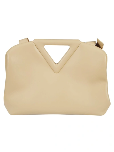 Shop Bottega Veneta The Triangle Vit Shoulder Bag In Almond/gold