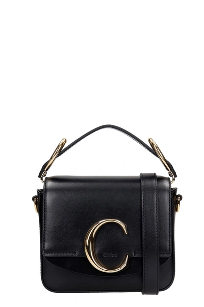 Shop Chloé Mini Chloe C Hand Bag In Black Suede And Leather