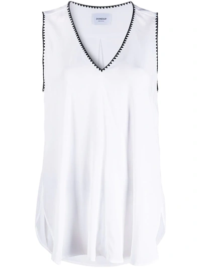 Shop Dondup Whipstitched Tank Top In White