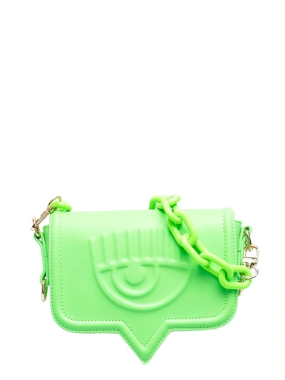 Shop Chiara Ferragni Logo Embossed Shoulder Bag In Green