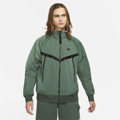 Shop Nike Sportswear Premium Essentials Men's Unlined Hooded Windrunner Jacket In Galactic Jade,black,black