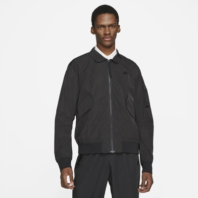 Shop Nike Sportswear Premium Essentials Men's Unlined Bomber Jacket In Black,black,black