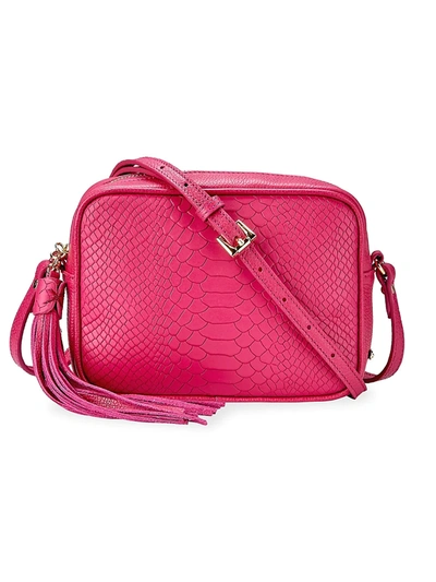 Shop Gigi New York Women's Madison Python-embossed Leather Camera Bag In Peony