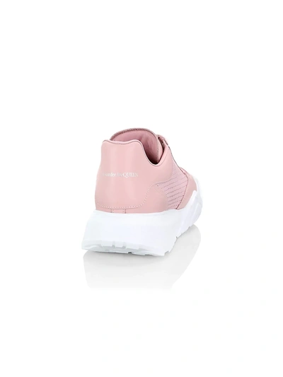 Shop Alexander Mcqueen Court Leather Sneakers In Rose Gold