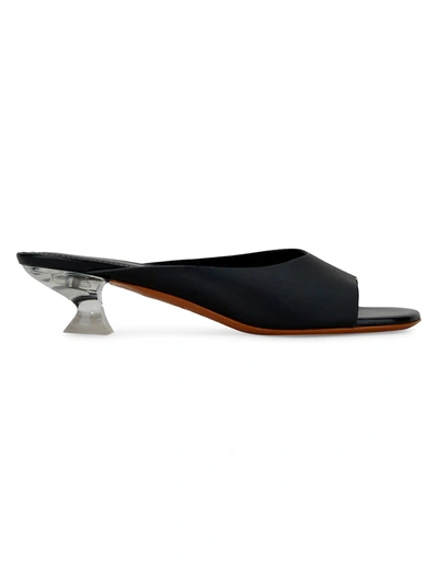 Shop Tod's Plexi-heel Leather Mules In Black