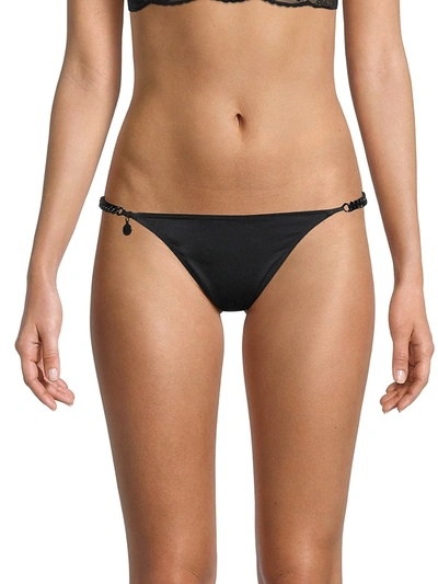 Shop Stella Mccartney Chain Low-rise Bikini Bottom In Black