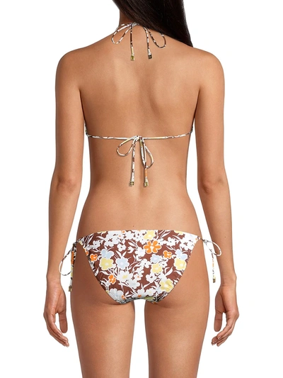 Shop Tory Burch Floral Triangle Bikini Top In Reverie