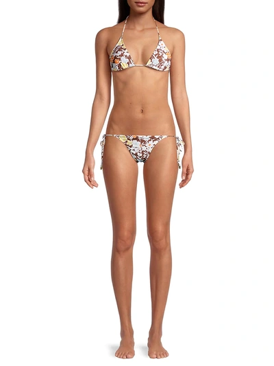 Shop Tory Burch Floral Triangle Bikini Top In Reverie
