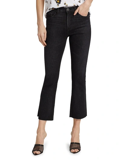 Shop Ag Jodi High-rise Crop Slim Flare Jeans In Black
