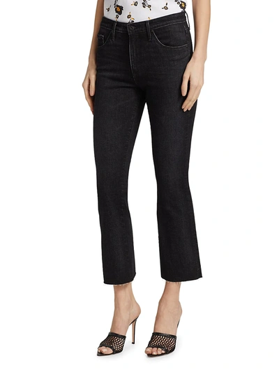 Shop Ag Jodi High-rise Crop Slim Flare Jeans In Black
