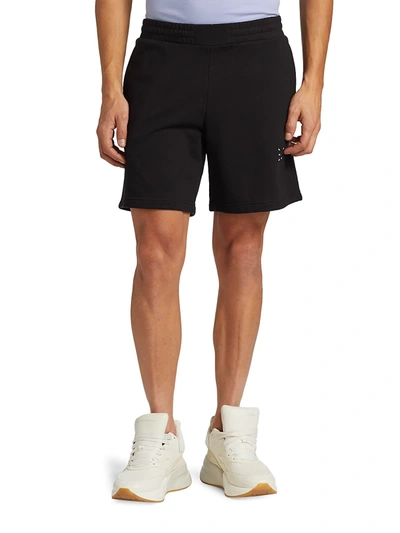 Shop Mcq By Alexander Mcqueen Short Cotton Sweatpants In Darkest Black